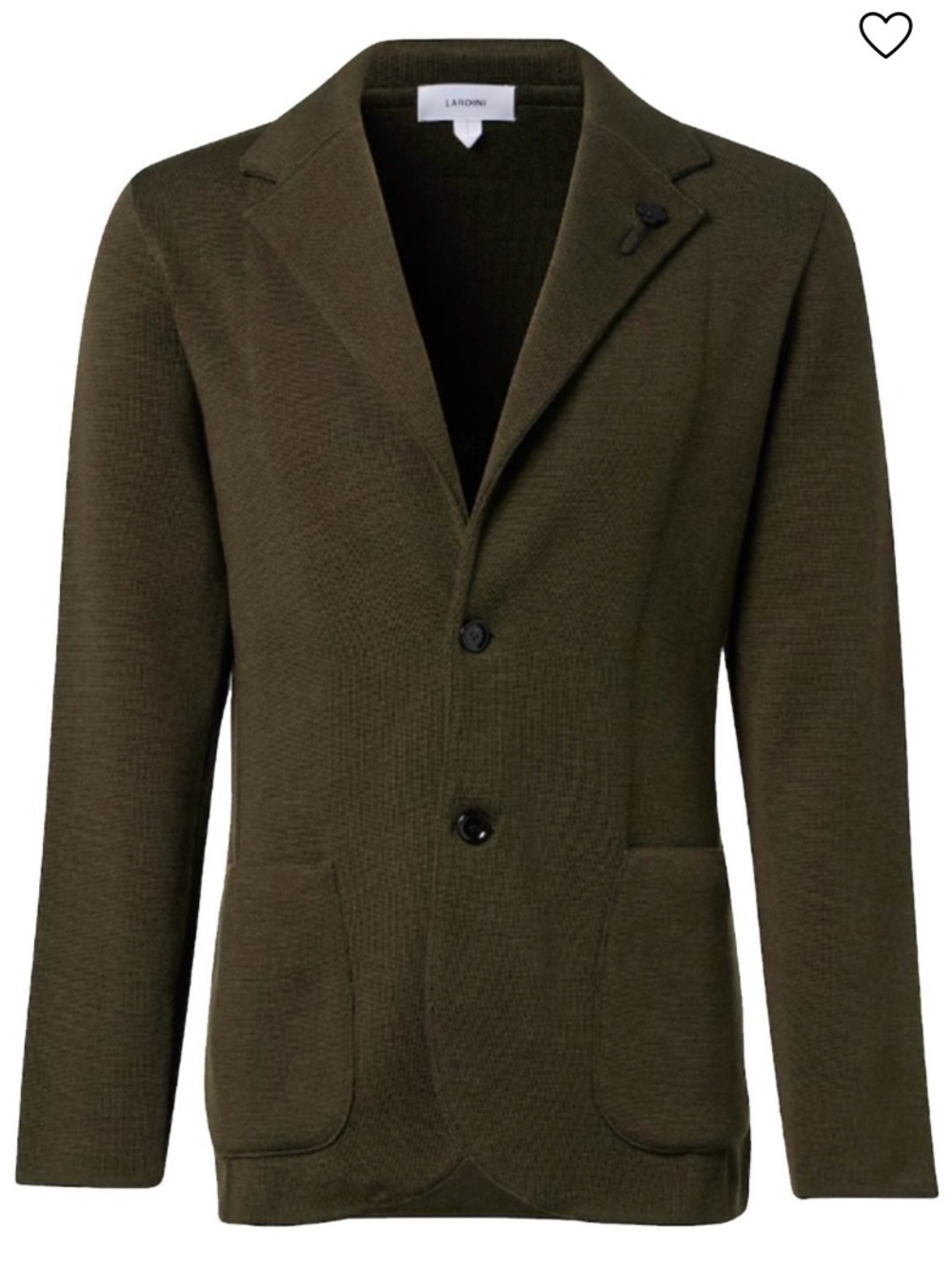 Lardini Men’s Olive Green Single Breasted Knit Blazer Size M Italy